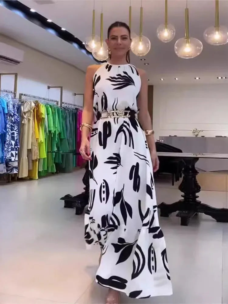 Vestido Longo Detalhe na Cintura