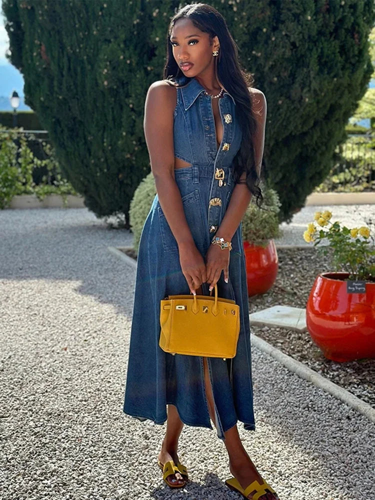 Vestido Casual com Aberturas