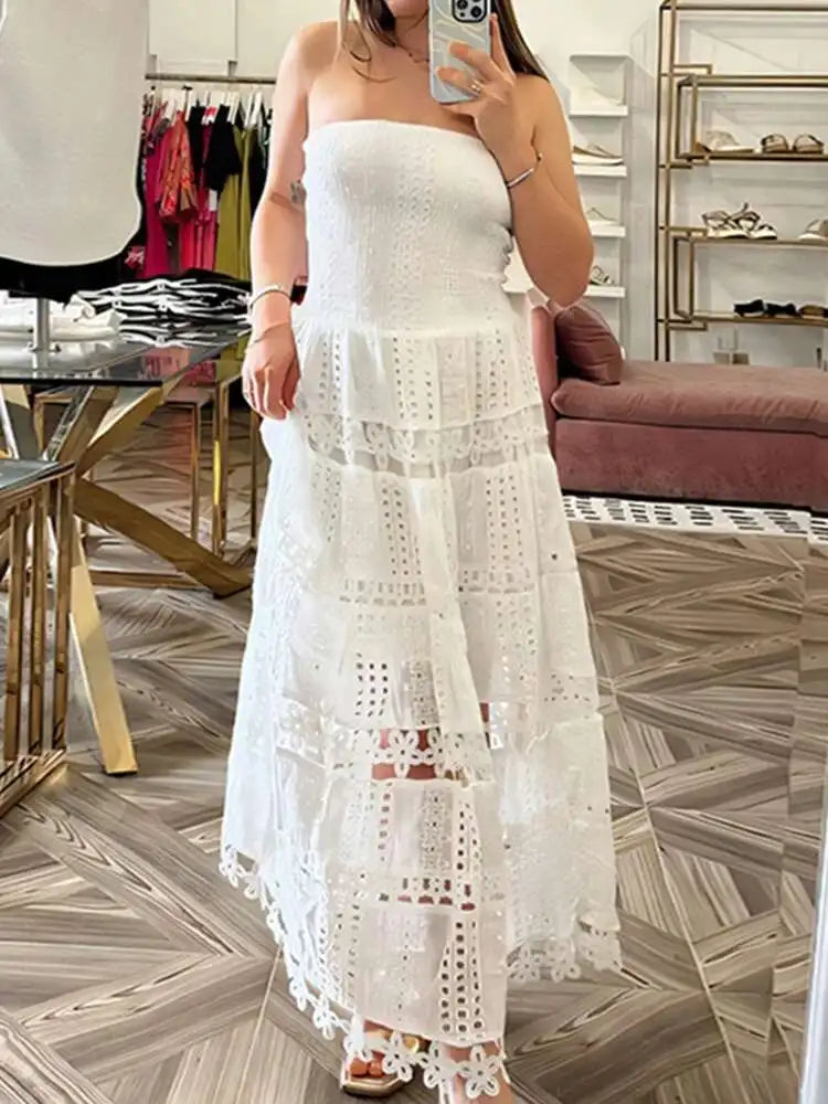 Vestido Longo Detalhe Vazado