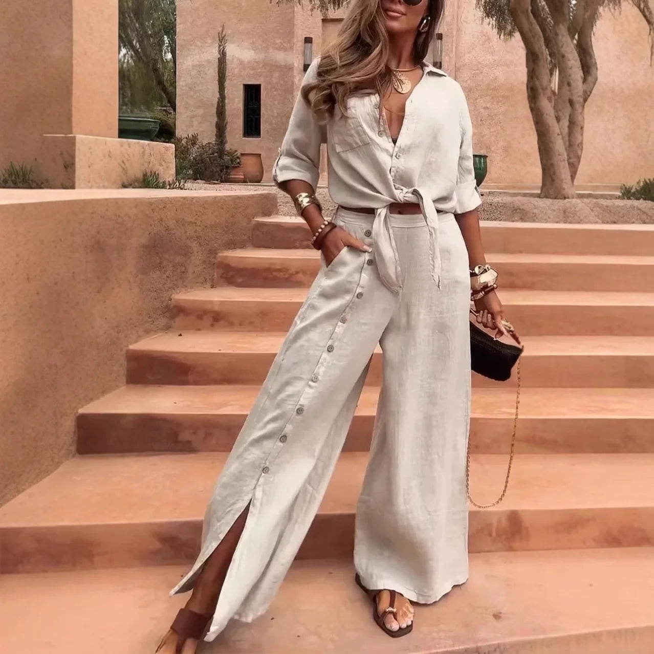 Conjunto Casual de Algodão