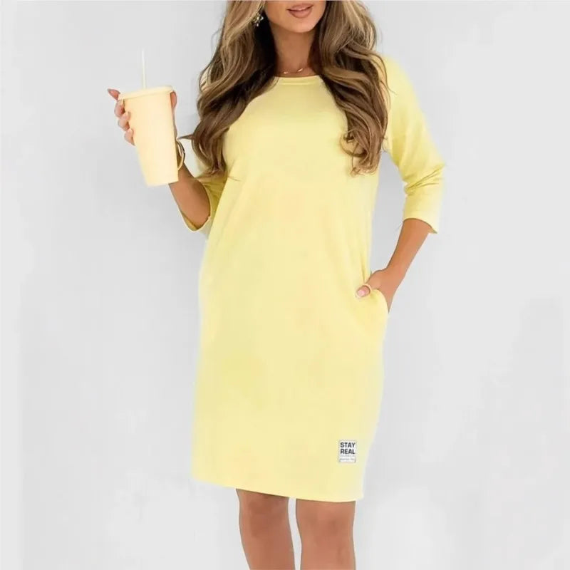 Vestido Manga Três Quartos