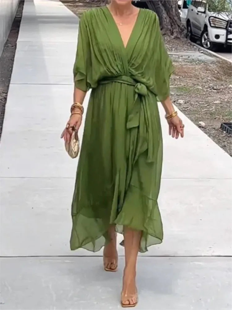 Vestido Solto Com Amarrações