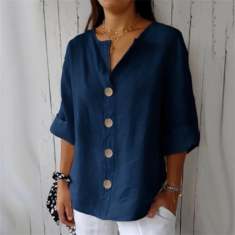 Blusa Feminina Algodão em Botões