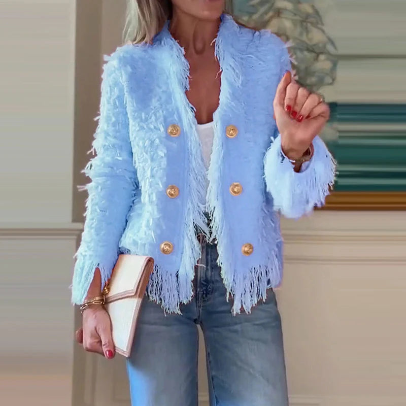 Casaco Tweed com Franjas