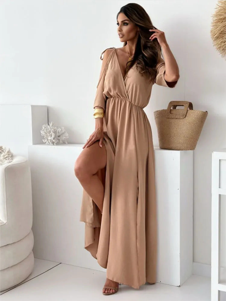 Vestido Feminino Com Fenda