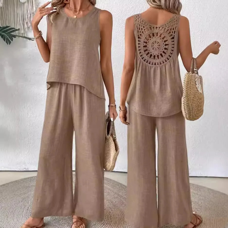 Conjunto Feminino Linho e Algodão Casual
