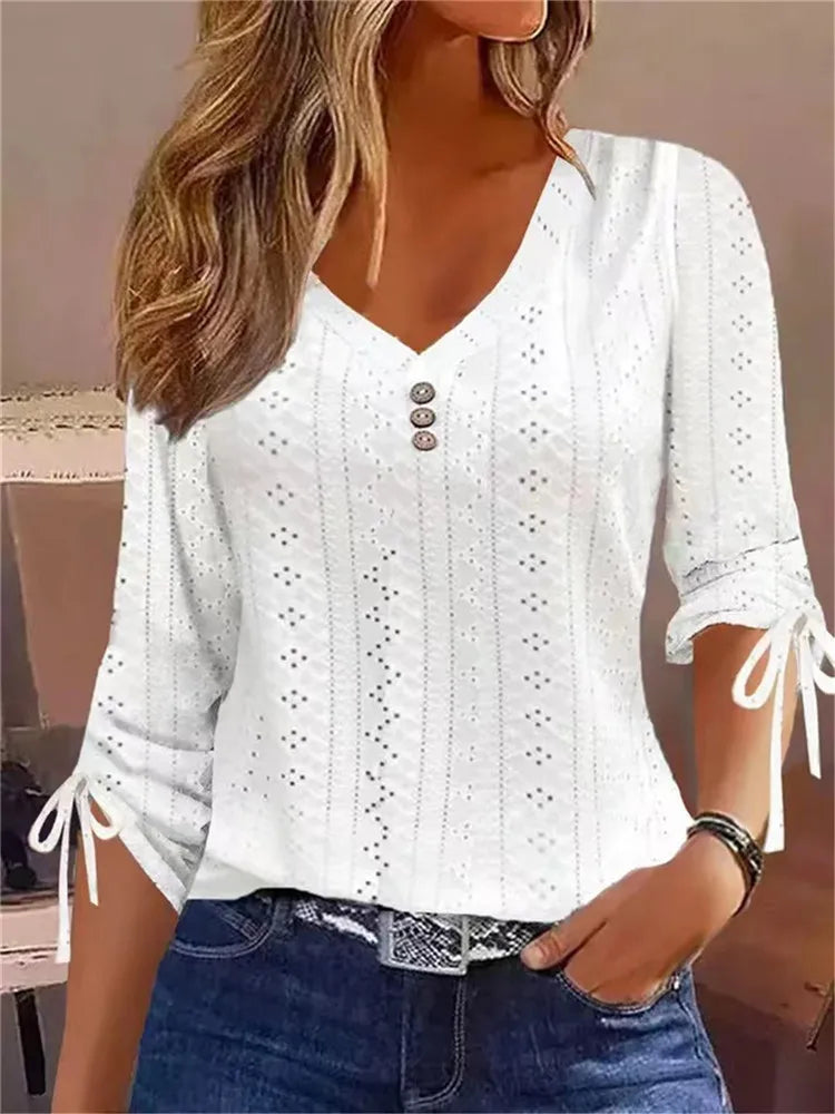 Blusa Feminina Laise Manga Longa Ajustável